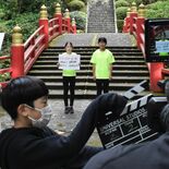 小学生が動画で地域の良さＰＲ　大田原の雲巌寺で撮影