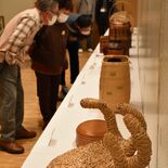 大田原で「全国竹芸展」５日まで　繊細に雅に92点、作品作りの実演も