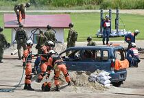 県と那須塩原市が総合防災訓練