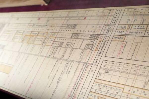 　旧江戸川乱歩邸で展示されている乱歩の自筆年譜