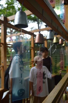 唐澤山神社で始まった毎夏恒例の「風鈴参道」