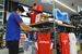 スポーツ用品店に陳列されたバスケットボール男子日本代表の関連グッズ＝４日午後、宇都宮市細谷町