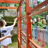 そよ風に奏でる涼音　佐野の唐澤山神社で風鈴参道