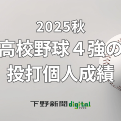 高校野球栃木県大会　ベスト４進出校の投打個人成績一覧《2025秋》