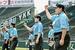 甲子園球場で行われた全国審判講習会に参加した女性審判員の岩男香澄さん(右端)ら=4日、兵庫県西宮市