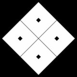 隅立て四つ目（すみたてよつめ）　〈文様紋　目結（めゆい）〉