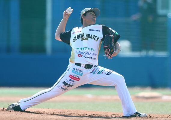 活躍が期待される３季目の中村拓馬投手＝３月、栃木市のエイジェックさくら球場