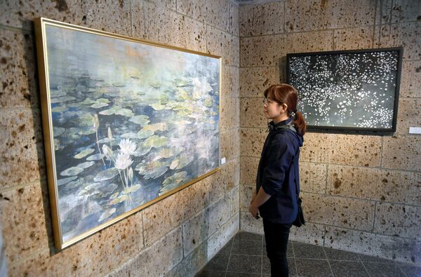 初の個展で展示されている日本画