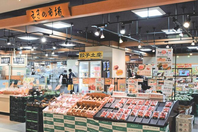 部門ごとに専門店が入る「えきの市場」