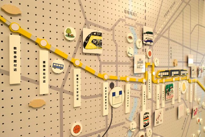 「交通未来都市うつのみやオープンスクエア」に設置されているルートマップ