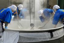 県産有機米の酒仕込み　大田原