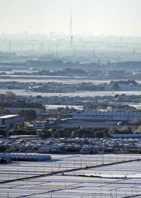 降雪から一夜明け、白く染まった街並み