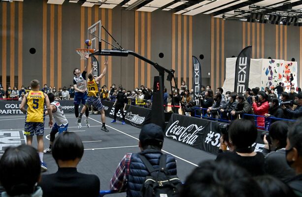 ライトキューブ宇都宮では３ｘ３の試合などが行われた＝26日午後０時25分、宇都宮市宮みらい