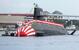 　川崎重工業神戸工場で開かれた新造潜水艦「そうげい」の進水式＝１４日正午ごろ、神戸市中央区