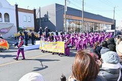 防火を呼びかけ 消防団員ら行進 