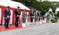 城山公園再整備事業完成式でテープカットを行う関係者ら