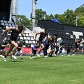 栃木シティ選手と全力疾走　親子イベントに32組、控え室も特別公開