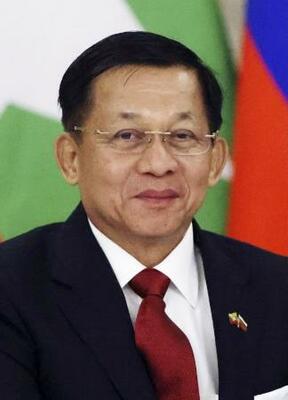　ミンアウンフライン氏（ゲッティ＝共同）