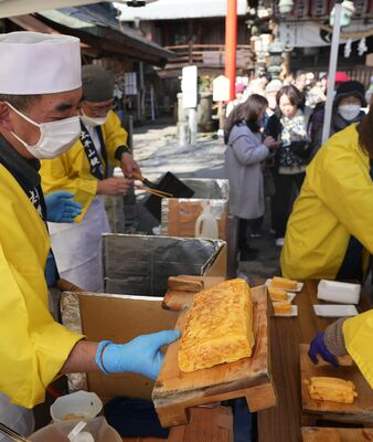 無料で振る舞われた卵焼き