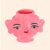 返礼品として出品される作品「ピンク花びん」