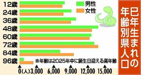 巳年の栃木県民は14万9100人　十二支で４番目の少なさ