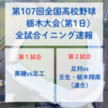 全国高校野球選手権栃木大会　イニング速報　第１日≪7月10日≫
