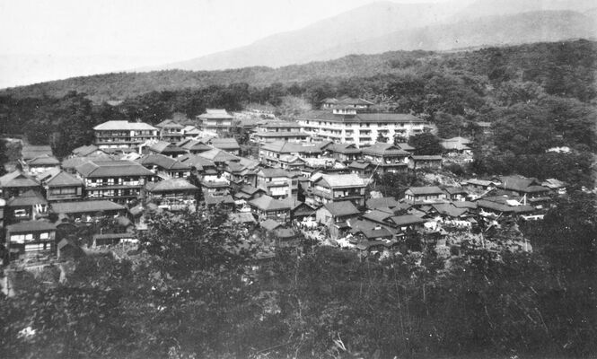 大正から昭和初期にかけての那須湯本温泉街（那須温泉昔語り館提供）