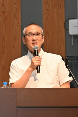 高度救命救急センターの必要性を訴える福島教授＝29日夜、宇都宮市宮みらい