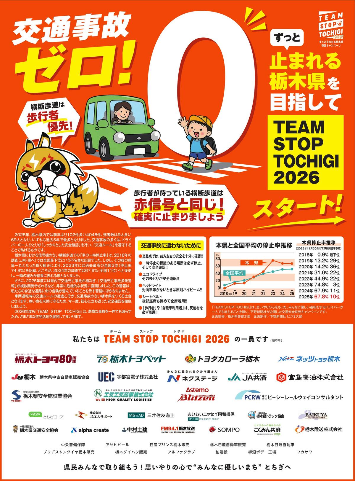 ずっと止まれる栃木県を目指してTEAM STOP TOCHIGI 2026スタート