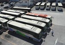 GW前に運休バスの列　宇都宮