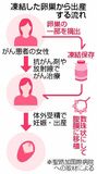 がん女性、凍結卵巣で出産