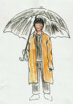　事件現場近くにいた不審な男の似顔絵。２０２１年に公開（警視庁提供）