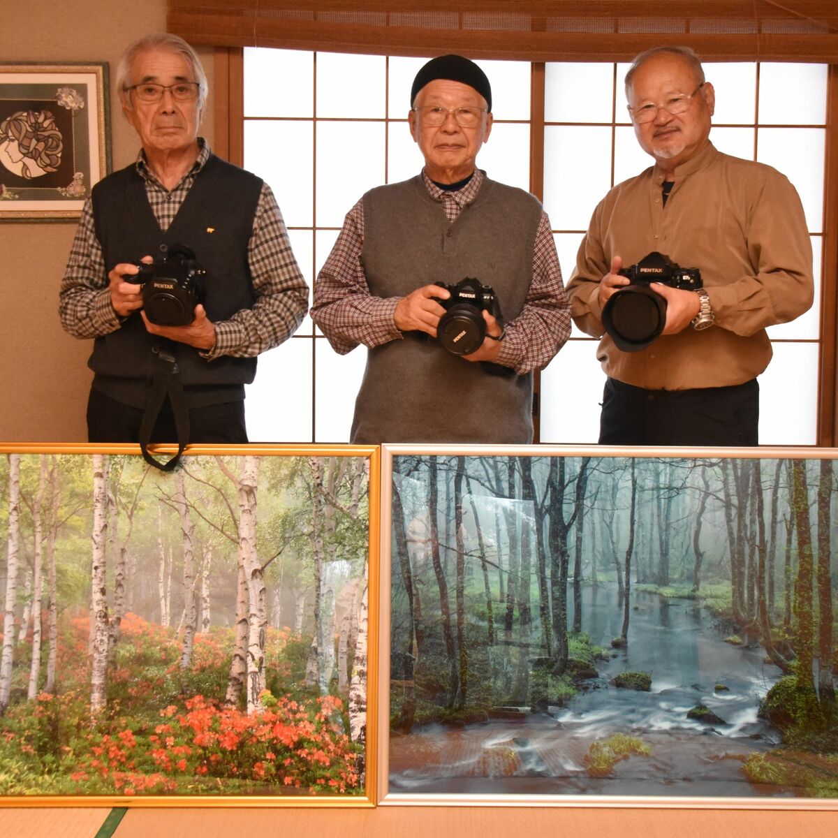 旧ペンタックスOB4人 フォトクラブ結成し初の写真展 井頭公園で16日