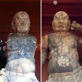 足利・最勝寺の金剛力士2体 4年ぶりに山門へ帰る 腐食など劣化激しく修復