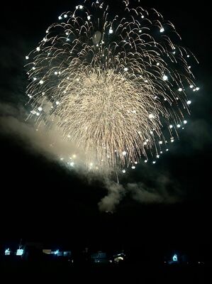 芦野地区の夜空を彩った花火