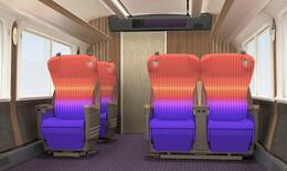 特急「しなの」内装で自然表現