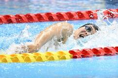 松下、自己ベスト更新 男子400個メV