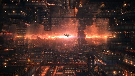 　無限城での一場面（Ｃ）吾峠呼世晴／集英社・アニプレックス・ｕｆｏｔａｂｌｅ