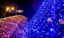 わたらせ渓谷鉄道の駅でイルミネーション