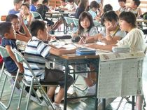割り付けに挑戦／大田原小５年