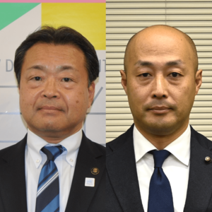 粉川昭一氏(左)、瀬高哲雄氏