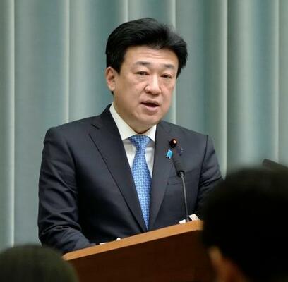 記者会見する木原官房長官=19日午前、首相官邸
