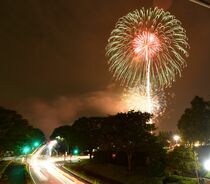 小山で花火大会