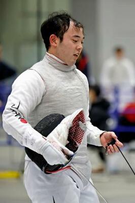 　決勝トーナメント３回戦　イタリア選手に敗れた永野雄大＝北九州メッセ