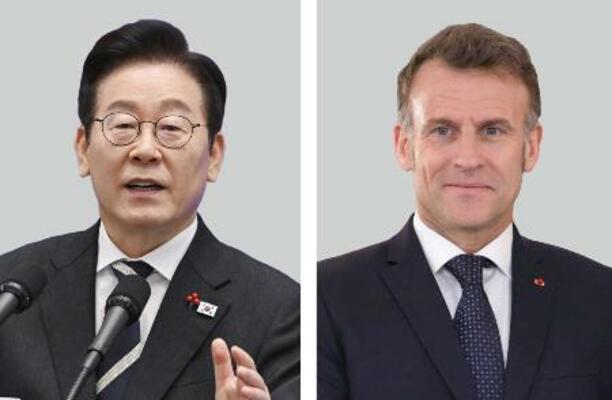 　韓国の李在明大統領、フランスのマクロン大統領