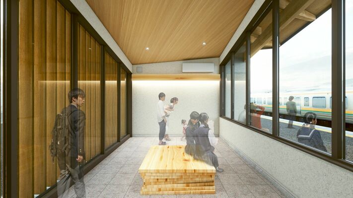 ＪＲ山前駅新駅舎の内装イメージ