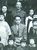 １９４６年に県立茂木農学校（現茂木高）で講演した際、記念写真に収まる西条（中央）＝茂木町提供