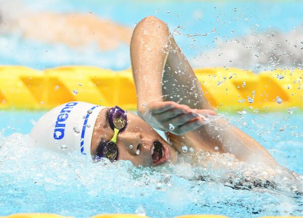 女子自由形50メートル　30秒12で優勝した藤吉（ビッグツリー）