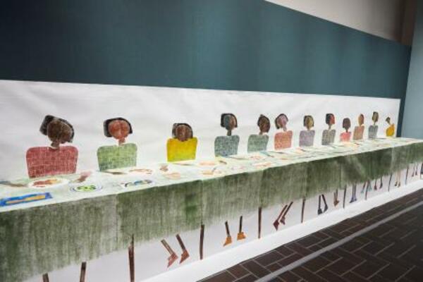 　東京都美術館の「つくるよろこび　生きるためのＤＩＹ」に展示された若木くるみ「さいごの版さん」（撮影：鈴木渉）（提供写真）