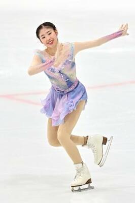 　女子ＳＰ　演技する住吉りをん＝東京辰巳アイスアリーナ